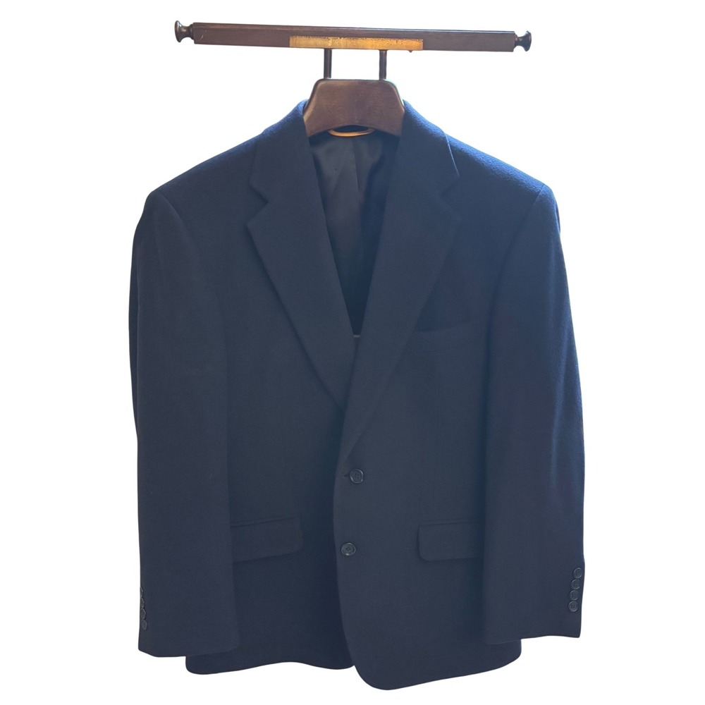 Lord & Taylor Grant Thomas Navy Blue 100% Camel Hair Blazer Sport Coat 38 Short